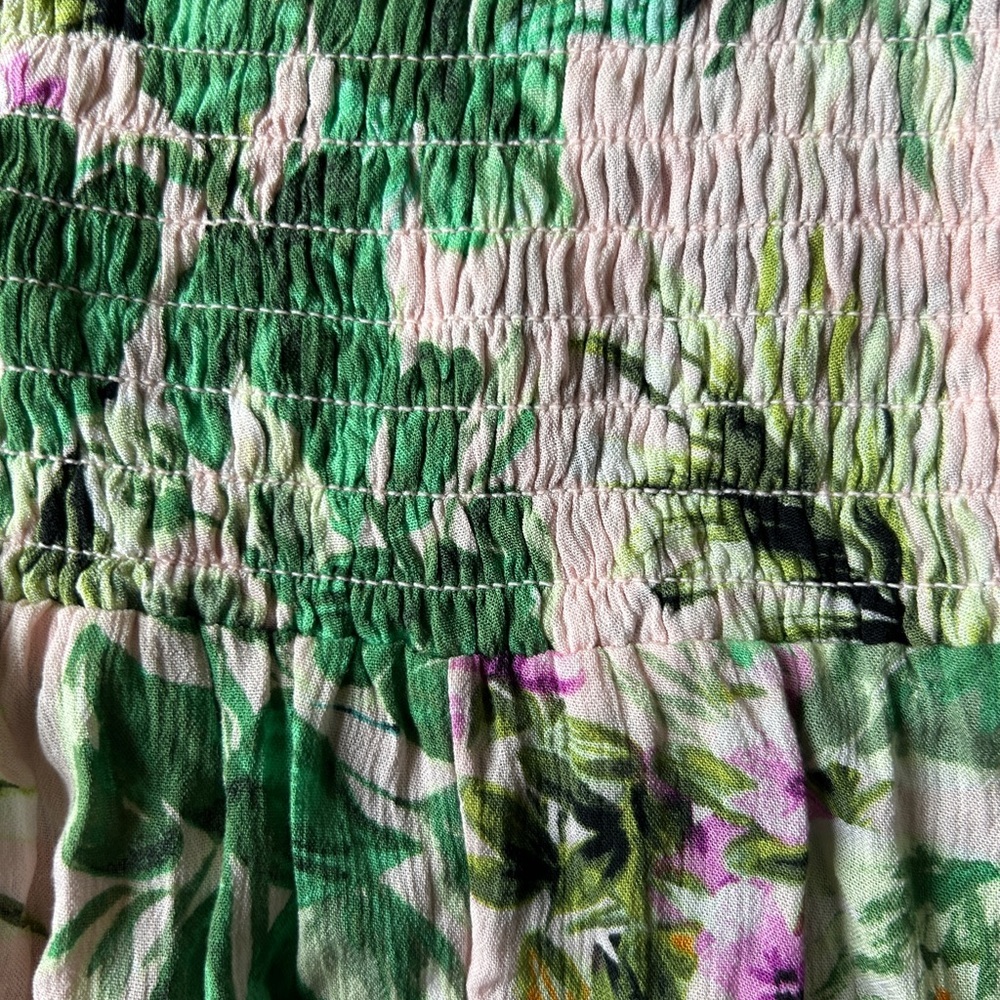 Kona Sol Floral Maxi Skirt - Green and White - Picture 6 of 8